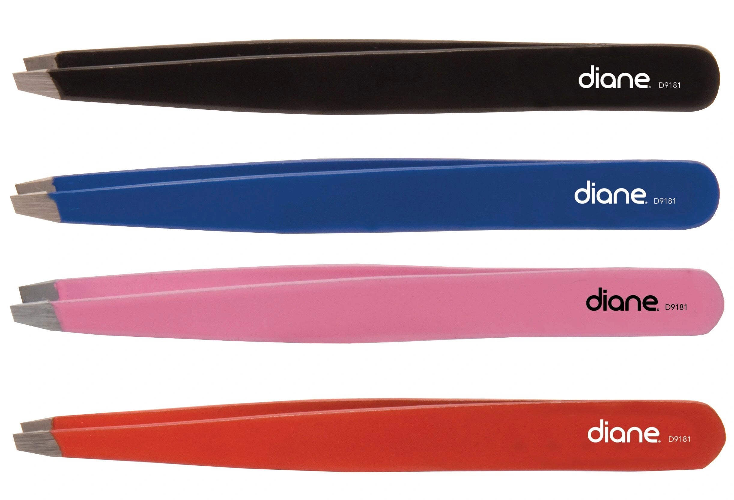 D9181 4" Slant Tip Tweezers Asst. Colors