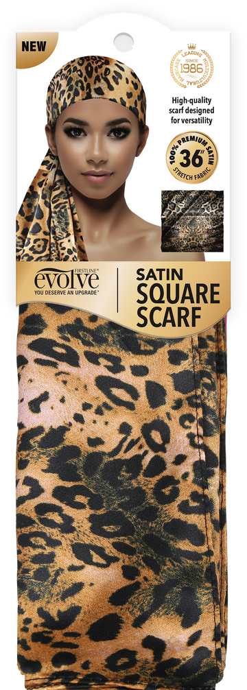 Evolve Satin Square Scarf - Leopard