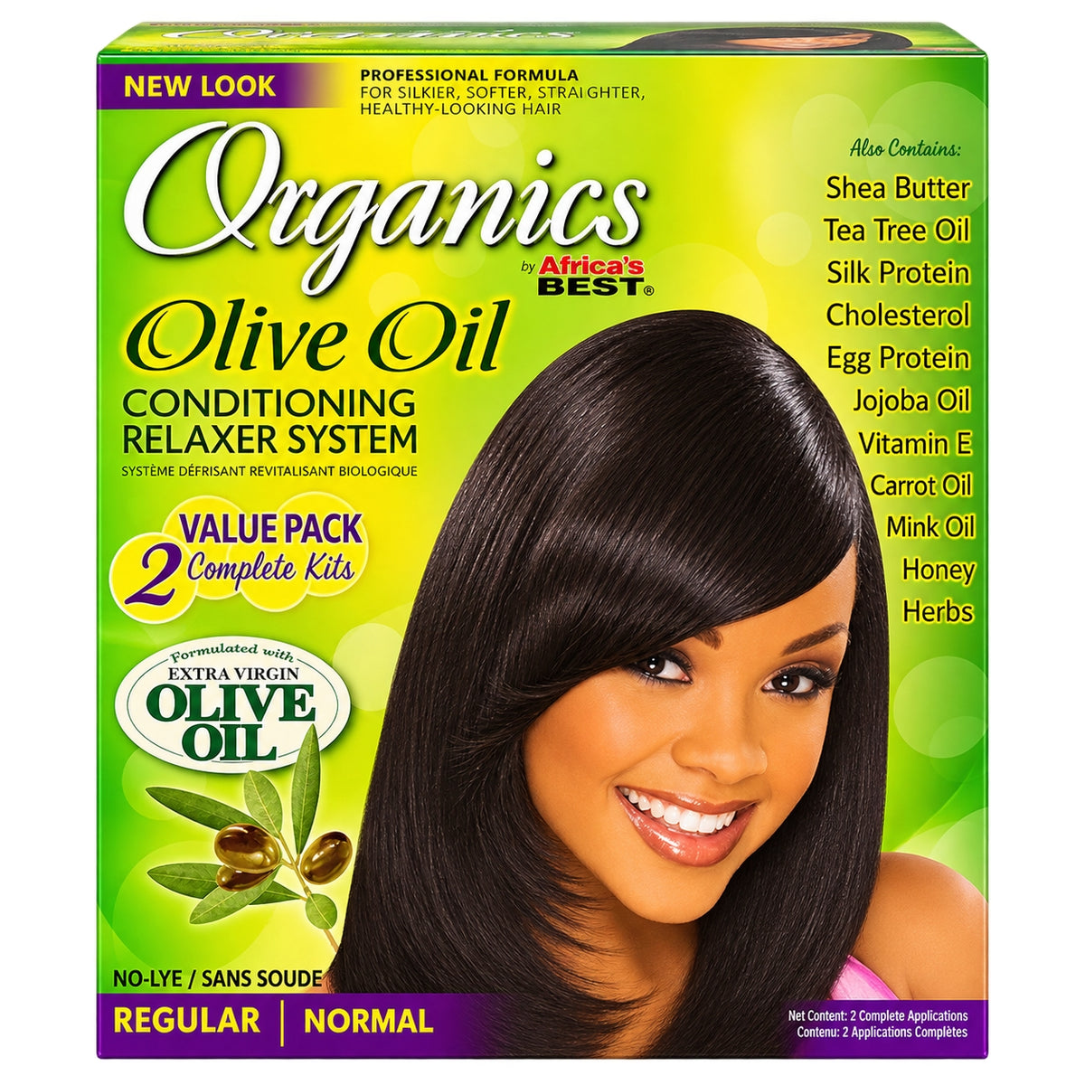 Africa's Best Originals Olive Oil Conditioning Relaxer System - Regular Value Pack (2 Complete Kits)