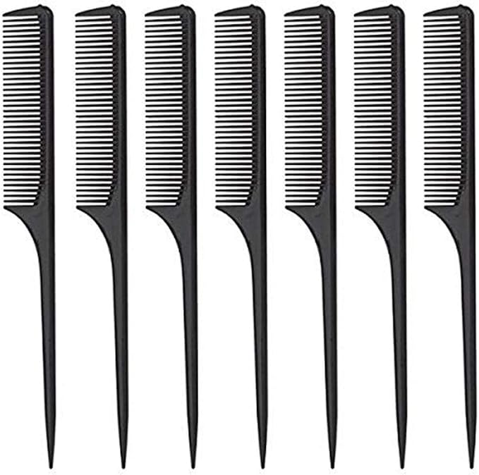 SE449 9" Rat Tail Comb 12-pk Black