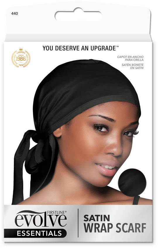Evolve Satin Wrap Scarf - Black
