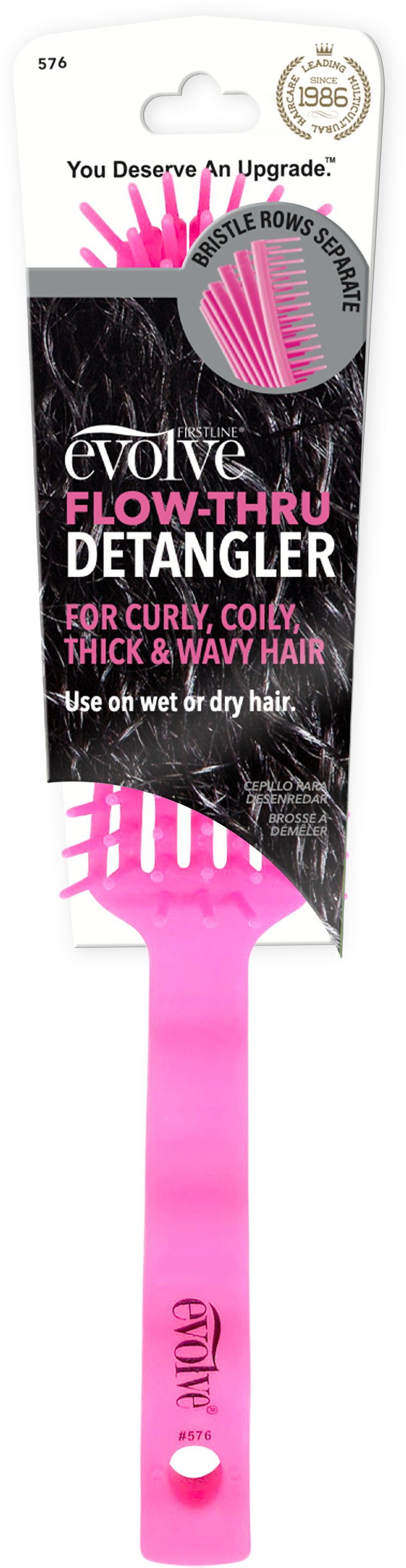 Evolve Flow-Thru Detangler - Pink