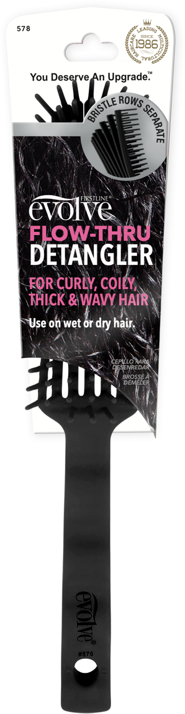 Evolve Flow-Thru Detangler - Black