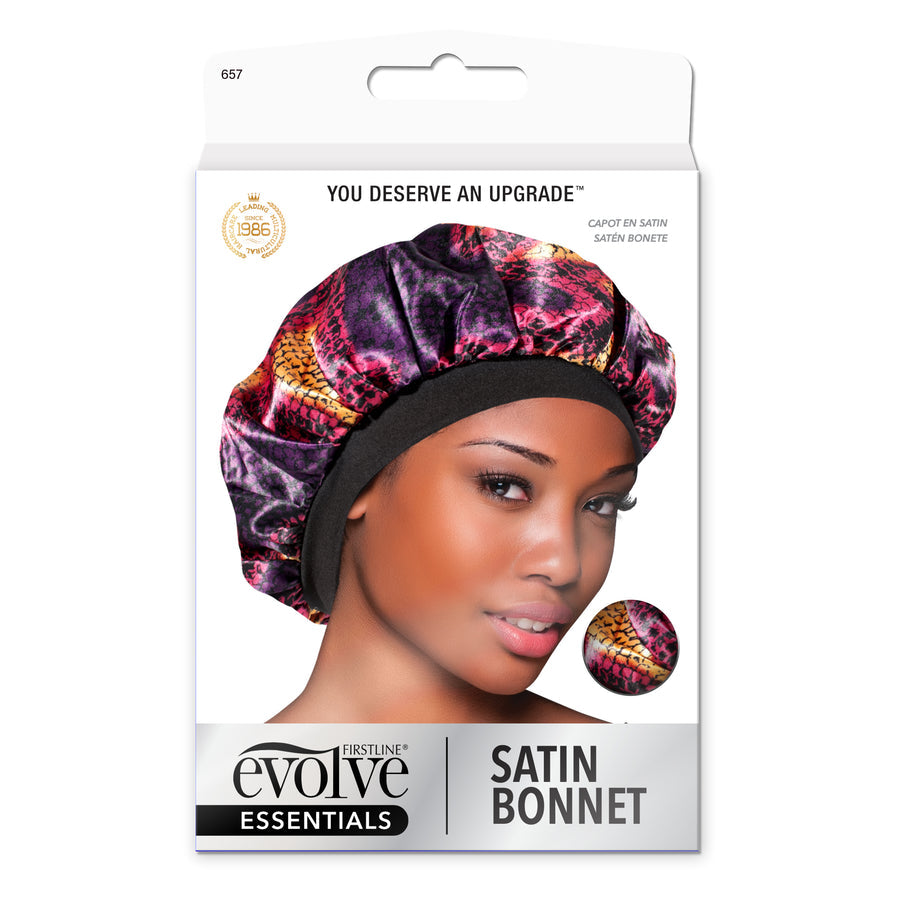 Evolve Satin Bonnet - Purple Snakeskin