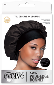 Evolve Satin Wide-Edge Bonnet - Black