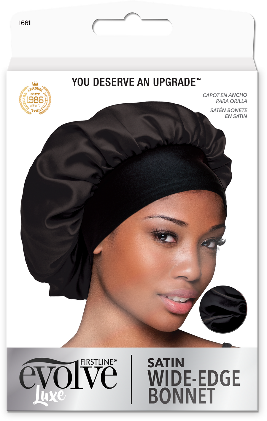 Evolve Satin Wide-Edge Bonnet - Black