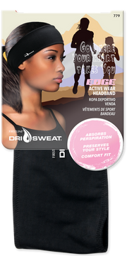 DriSweat Womenâ€™s Active Wear / Edge Headband - Black