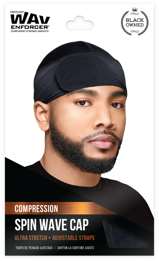 WavEnforcer Compression Spin Wave Cap - Black