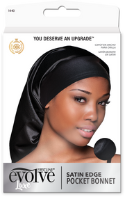 Evolve Satin Edge Pocket Bonnet - Black