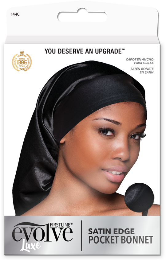 Evolve Satin Edge Pocket Bonnet - Black