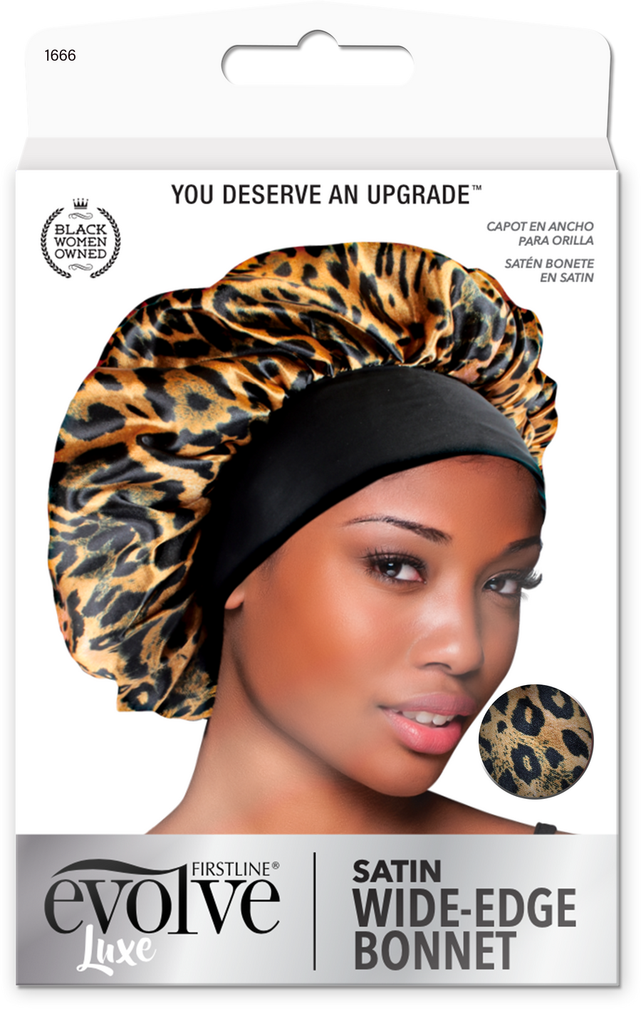 Evolve Satin Wide-Edge Bonnet - Leopard