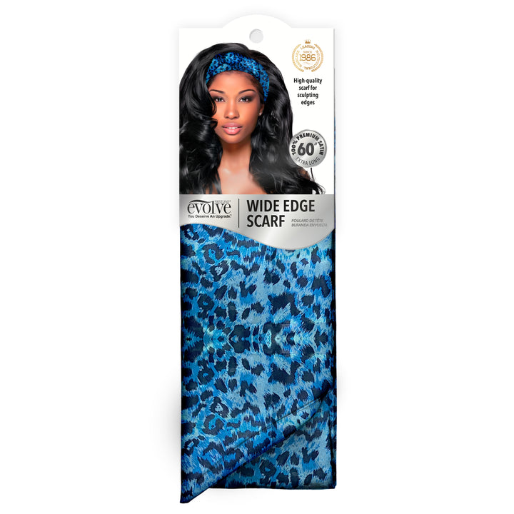 Evolve Wide Edge Scarf - Blue Leopard