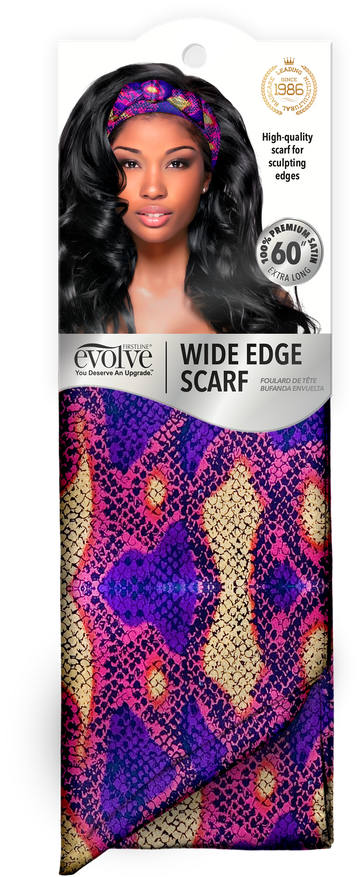 Evolve Wide Edge Scarf - Purple Snakeskin