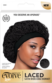 Evolve Laced Satin Bonnet - Black
