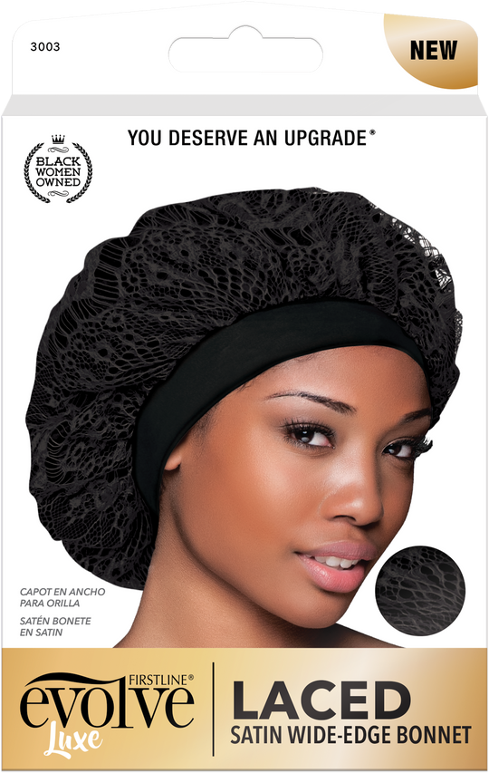 Evolve Laced Satin Bonnet - Black