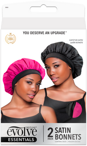 Evolve Satin Bonnet (2-Pack) - Fuchsia / Black