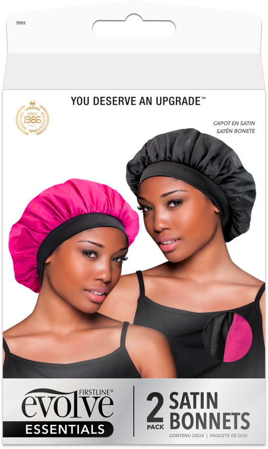 Evolve Satin Bonnet (2-Pack) - Fuchsia / Black