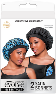 Evolve Satin Bonnets 2-Pack - Multi Print/Black