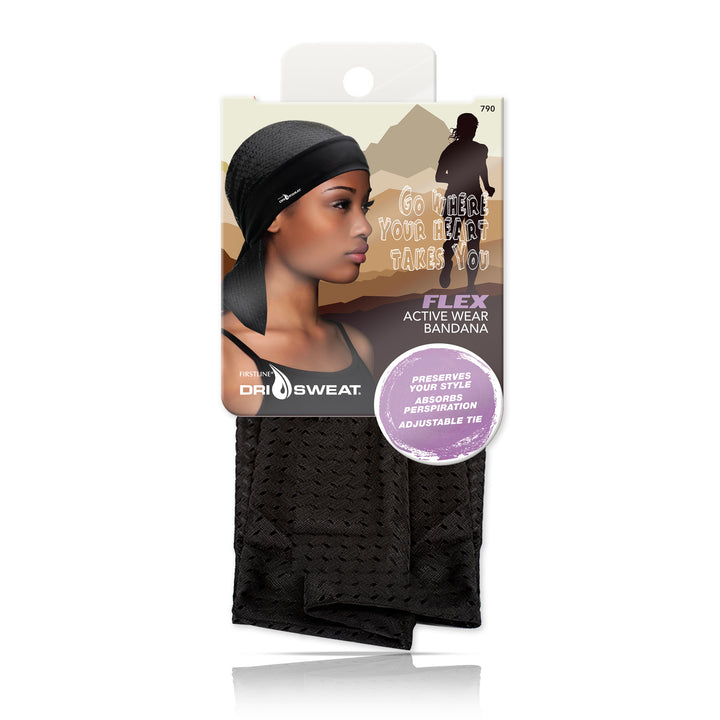 DriSweat Womenâ€™s Active Wear / Flex Mesh Bandana - Black
