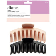 D6799 Claw Hair Clips 2-pack Bone/Black