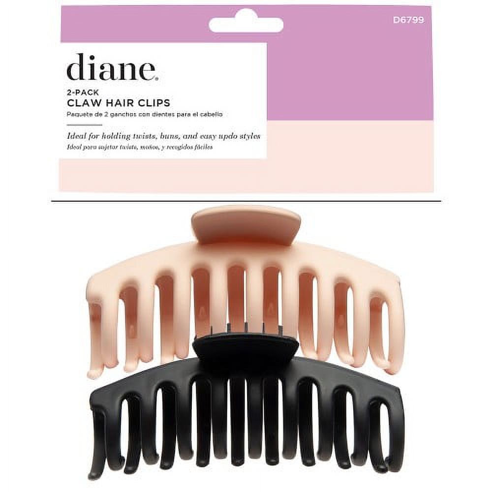 D6799 Claw Hair Clips 2-pack Bone/Black