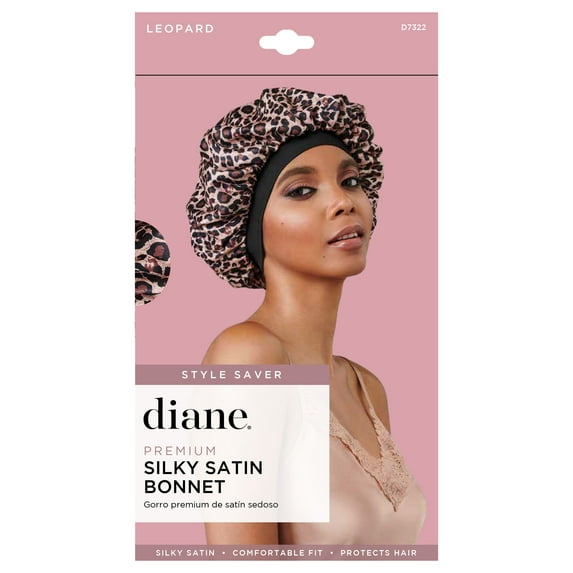 D7322 Premium Silky Satin Bonnet Leopard