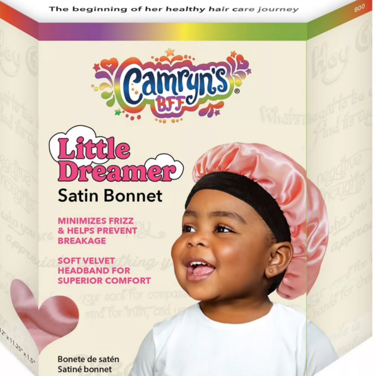 Camrynâ€™s BFF Little Dreamer Satin Bonnet - Soft Pink