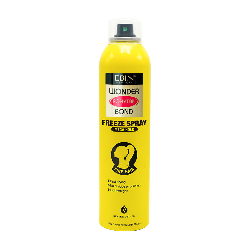Ebin New York Wonder Ponytail Bond Freeze Spray 8oz/245ml - Mega Hold (Fine Hair) (WBPM245)