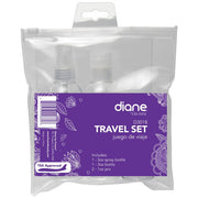 D3018 Travel Set: Two 3 Oz. Bottles, Two 1 Oz. Jars in Zip Top Pouch Clear