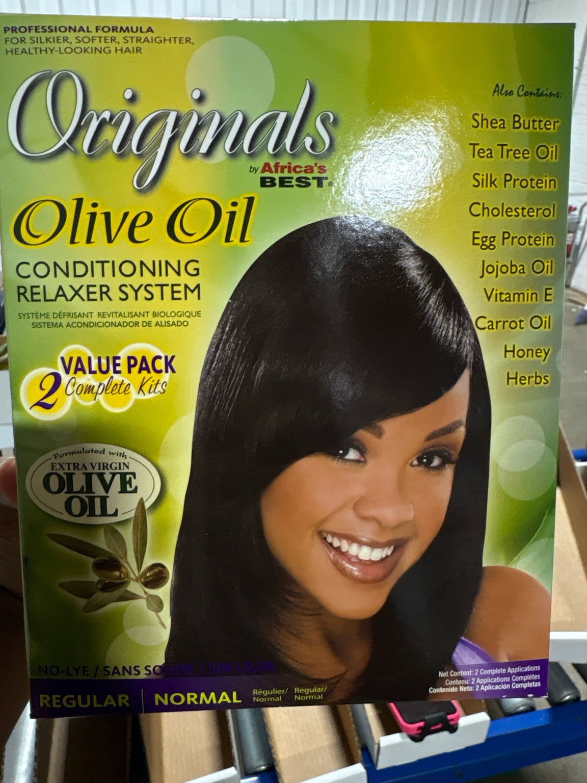 Africa's Best Originals Olive Oil Conditioning Relaxer System Regular Value Pack 2 Complete Kits