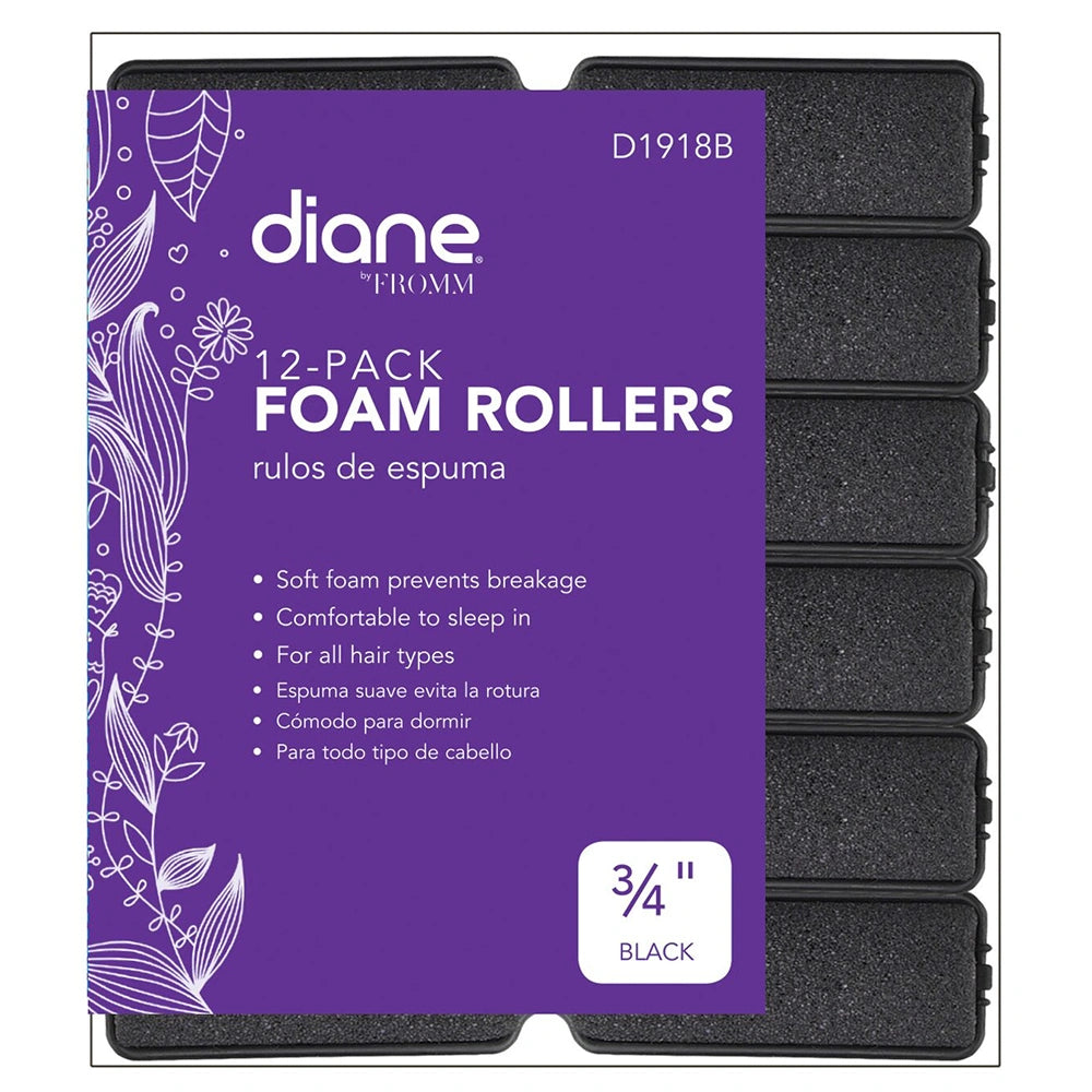 D1918B Black Foam Rollers 3⁄4" 12-pack