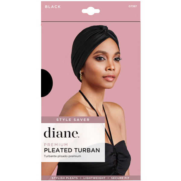 D7387 Premium Pleated Turban Black