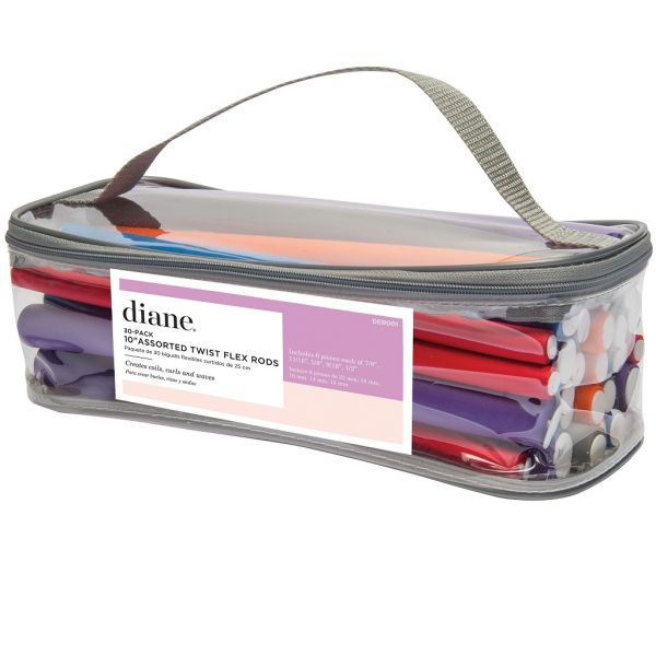 DER001 10" Twist-Flex Rods 30-piece Set in Zipper Pouch