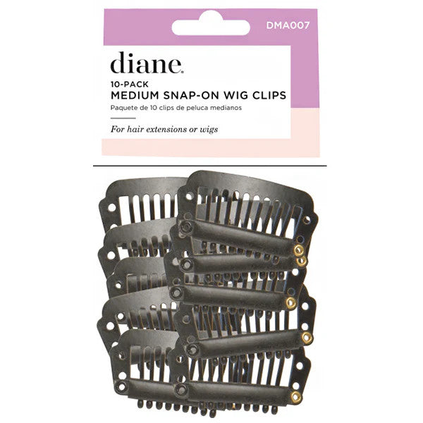 DMA007 Medium Snap-On Wig Clips 10-pack Black