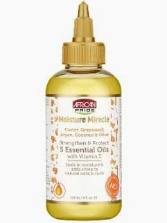 African Pride Moisture Miracle Strengthen & Protect 5 Essential Oils with Vitamin E - 4 fl oz