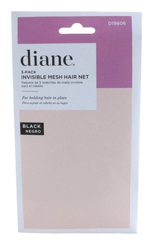 D19606 Invisible Mesh Hair Net 3-pack Black