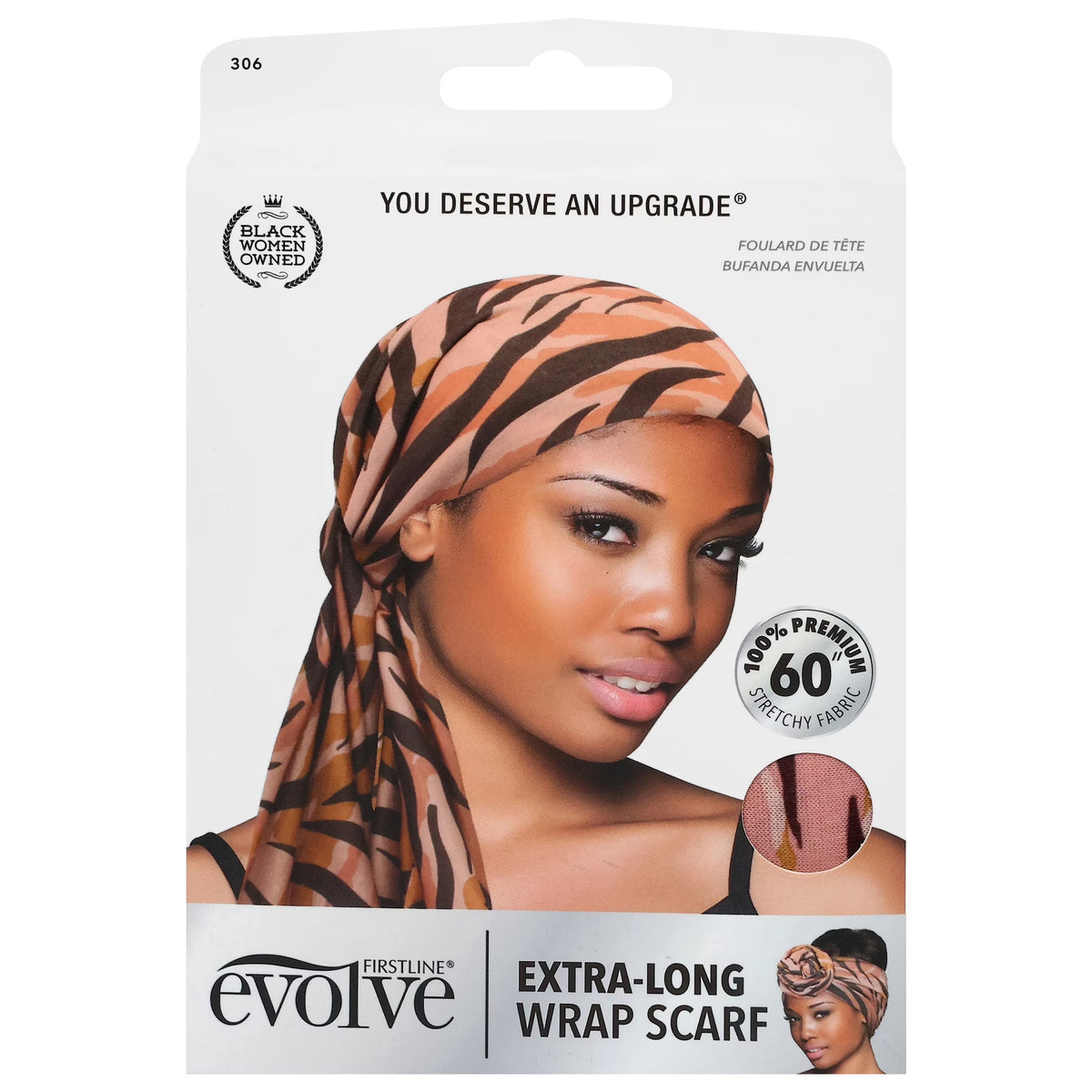 Evolve Extra-Long Wrap Scarf - Tiger Print